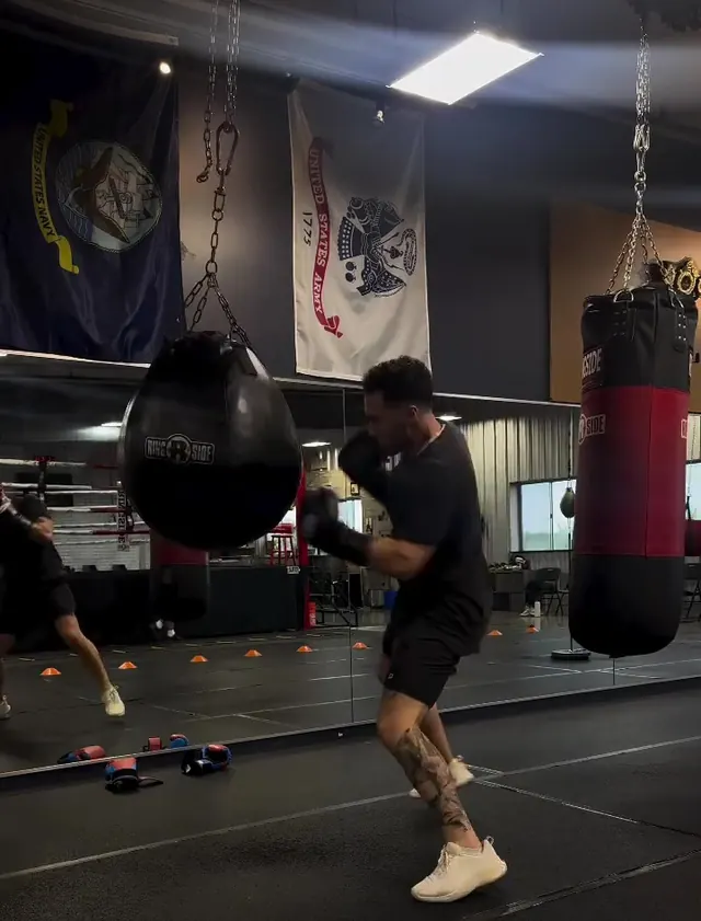 Eric on the heavy bag